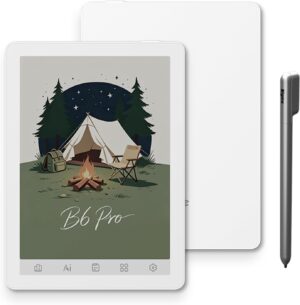 Bigme B6 Pro Color E-Reader, 6 Inch Eink Ereader with 8GB + 256GB, 4G Connectivity, Handwriting, Android 14, Epaper Tablet Android Ebook Reader with 75FPS Refresh Rate, Adjustable Front Light, White