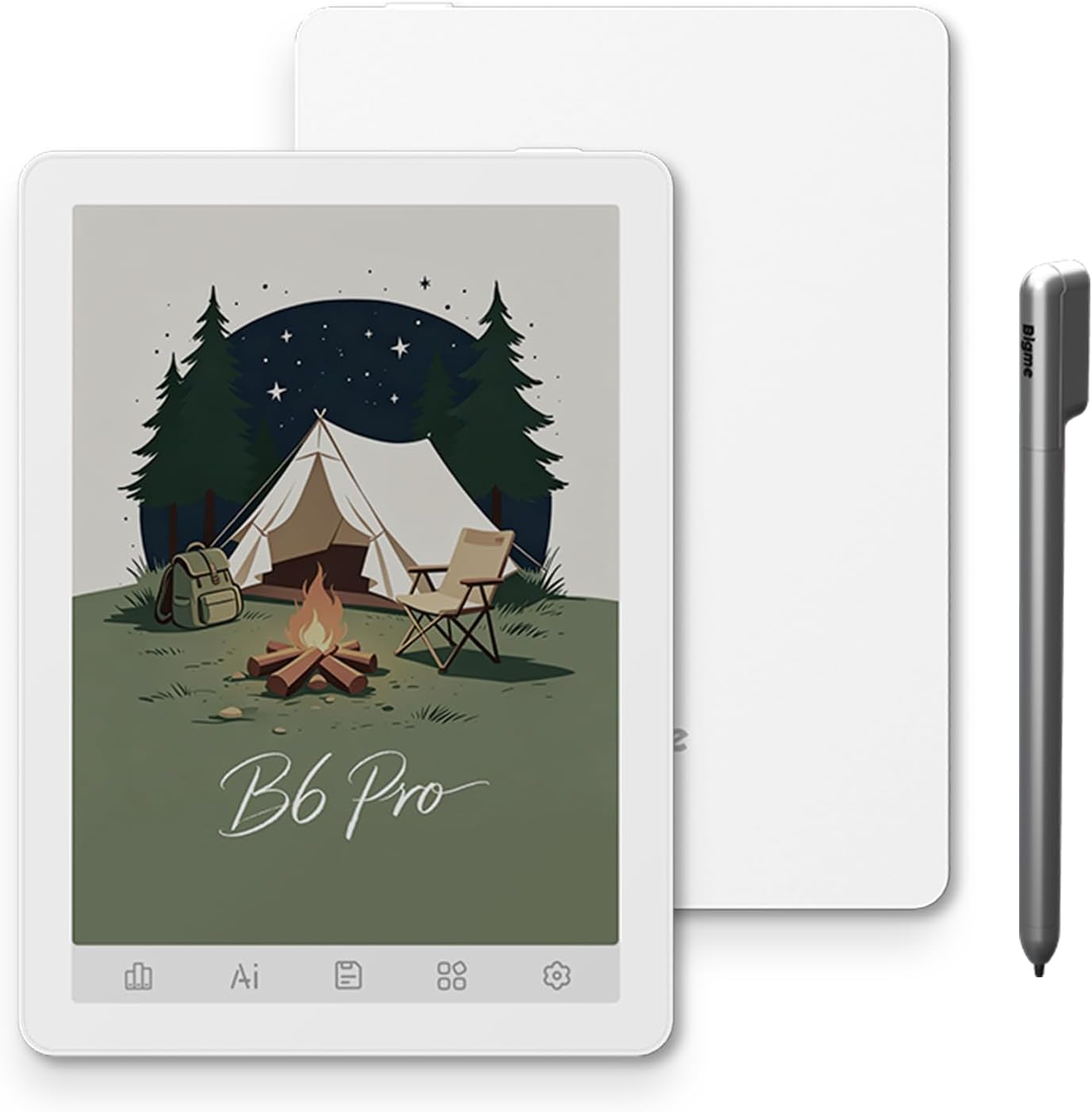 Bigme B6 Pro Color E-Reader, 6 Inch Eink Ereader with 8GB + 256GB, 4G Connectivity, Handwriting, Android 14, Epaper Tablet Android Ebook Reader with 75FPS Refresh Rate, Adjustable Front Light, White