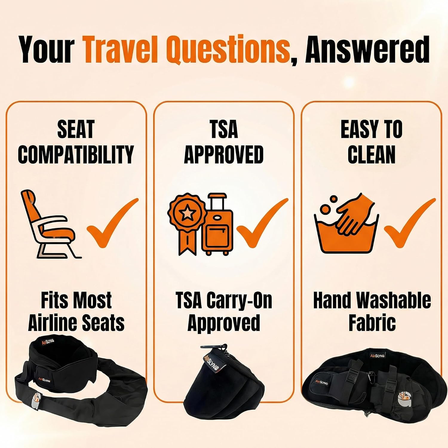 3-in-1 Airplane Sleep Support System - Integrated Plane Sleeping Accessories with Memory Foam Long Haul Flight Pillow, Adjustable Travel Eye Mask, and Blanket-Like Body Sling - Fits in Carry On - Image 6